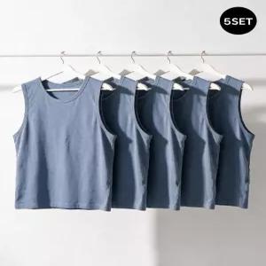 JD 남성 코튼 이너 청회색 민소매 런닝 5PACK
