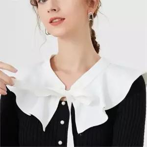 여성 빅 카라 러블리 프릴 블라우스 여성 세일러 카라 셔츠 코디 페미닌 레이어드 액세서리 하객룩 스웨터