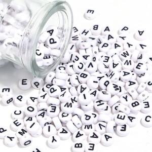 100 개/몫 A-Z 알파벳 비즈 플랫 라운드 편지 아크릴 DIY 공예 장식품에 대 한  스페이서 의류 Accesso 만