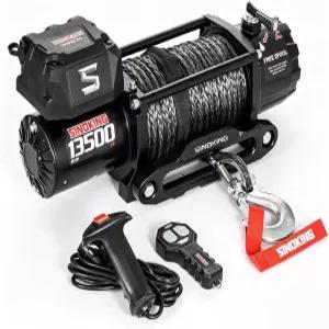 지프 트럭 SUV 트레일러 윈치 및 보트 SINOKING 13500파운드 전기 - 헤비 듀티 합성 로프 12V 무선 유선