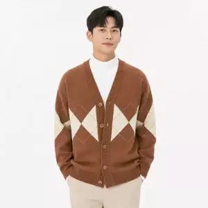 [NS홈쇼핑]남성 아가일 패턴 루즈핏 니트 가디건 ON-CA-QWD38BA1[36162385]