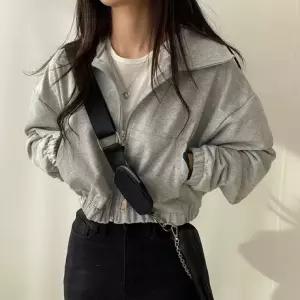 데일리 무지 베이직 캐주얼 여성 크롭 점퍼 LK-J042