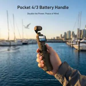 디지털 카메라용품 텔레신 5000mAh 배터리 핸들 DJI 오즈모 포켓 4 3 카메라 핸드 그립 홀더 마운트 보조배