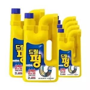 피죤 배수구 세정제 드릴펑 2L, 6개
