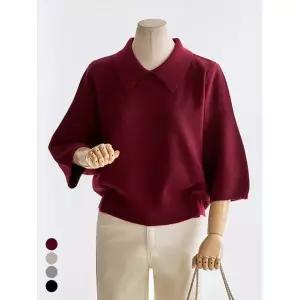 커스텀에이블 카라 벌룬7부 니트_T2510KN656C