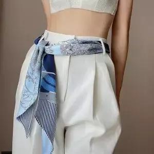 긴 Neckerchief 스키니 헤어 리본 스카프 여성 패션 머리띠 목 인쇄 밴드 귀여운 가방 13x150cm
