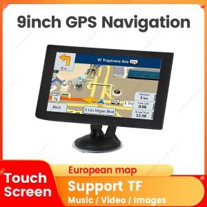 9인치 HD 터치스크린 2D 3D 자동차 GPS 네비게이션 다국어 음성 최신 유럽 지도 FM 트랜스미터 지원