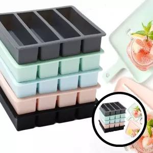 스틱 얼음틀 아이스몰드 사각 4구 얼음트레이 실리콘 아이스 큐브 얼음 제작기능 TLI0774