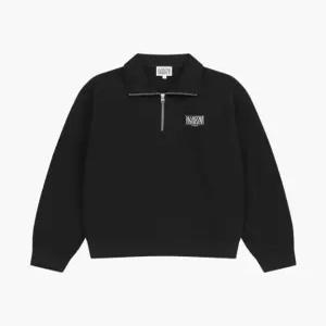 마리떼 클래식 로고 하프 집업 스웨트셔츠 공용 B1 MFG46SSW205 BLK LHG