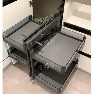 싱크대코너장 회전수납장 주방선반 캐비닛 하부장 양념통정리함 홈카페장 인테리어