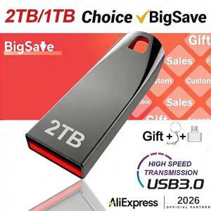 USB 3.2 2TB 플래시 드라이브 초고속 데이터  대용량 스지 세련되고 내구성이 뛰어난 디스크