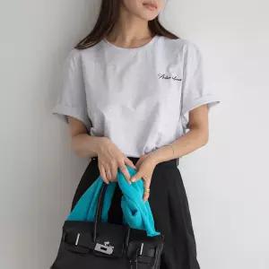 (뮬랑) (자체제작) M. 컴포트 자수 티셔츠 (3col)[티셔츠E0515N04]