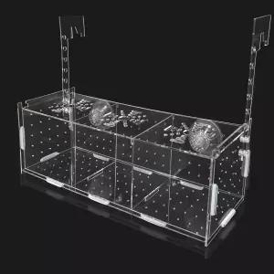 PINVNBY Acrylic Fish Breeding Box Guppy Isolation Aquarium Incubator with Suction Cups for Shrimp