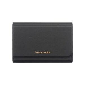 Fenice 이름 카드 홀더 지갑, 슬림하고 미니멀한 디자인의 내구성 좋은 에코 PU 가죽, 남녀 공용 (블랙)