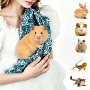 기니피그 비어드 드래곤 캐리어 2-in-1 백팩 및 슬링 소프트 코랄 플리스 본딩 파우치 소형 반려동물용