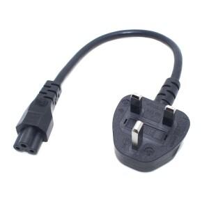 UK BS1363 메인 플러그-IEC C5 3 핀 노트북 전원 리드 케이블  PC 모니터  G 어댑터 연장 코드 30CM 블랙