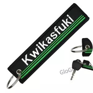 Kwikasfuki 로고 자수 키 체인 링 오토바이 자동차 선물