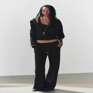 ZARA 인터록 후드 스웨트셔츠 - 블랙 3641/814/800