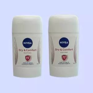 니베아 데오드란트 스틱 드라이 컴포트 50ml x 2개 겨드랑이 땀 냄새 억제제 겨땀