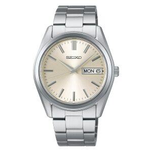 SEIKO SELECTION SBTH007 남성용 손목시계 배터리식 쿼츠 날짜·요일 캘린더 탑재 다이얼 샴페인 골드