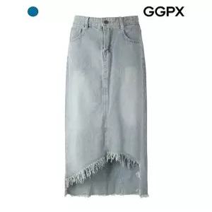 GGPX 프인지 언발 롱 데님 스커트 GP5SK024F 447073