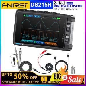 FNIRSI DS215H 2 in 1 디지털 오실로스코프 신호 발생기 휴대용 듀얼 채널 50MHZ 250MS/s 자동 오실로스코