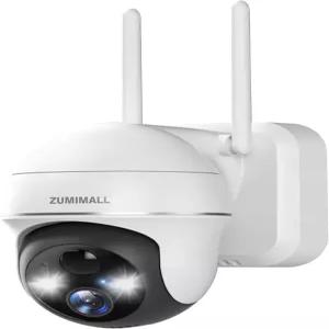 줌몰 보안 카메라 무선 실외 360°뷰 가정용 배터리 구동 2 000대 3MP 컬러 야간 투시 양방향 통화 IP66 AI