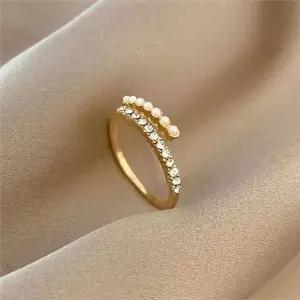 여성 반지 반지 레이어드 데일리 큐빅 두줄 검지 중지 주얼리 약지