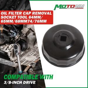 MOTO4U 플루트 오일 필터 캡 렌치 제거 소켓 도구 3-8 인치 드라이브 68mm/65mm/64mm/