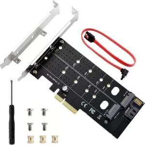 ELUTENG 듀얼 M.2 PCIE 어댑터 NVME/NGFF to X4 확장 카드 32Gbps SSD 2230 2242 2260 2280 22110