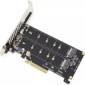 M.2 NVME SSD M Key to PCIE X8 어댑터 카드 드라이브 확장 데스크톱 PC용 32Gbps 3.0/4.0 PCI E 풀 채널