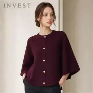 [인베스트] 골드 버튼 케이프 가디건_IN6F1KC4511