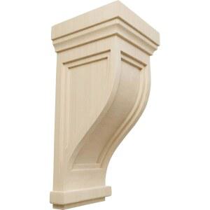 Ekena Millwork COR06X06X14TRRW 전통적 매입형 목재 콘솔, 가로 6.5인치 x 세로 높이 14인치, 러버우드