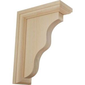 Ekena Millwork BKT02X05X07HARW 해밀턴 전통 목재 브래킷, 가로 2 1/4인치 x 깊이 5인치 높이 7인치, 러버우드