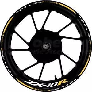 멋진 17 가와사키 ZX-10R 2004-2026용 휠 림 스티커 카키 반사 비닐 스트라이프 키트 방수 및 자가 접착