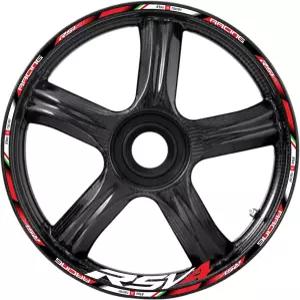 멋진 17 Aprilia RSV4 1000 2009-2019용 휠 림 스티커 빨간색 반사 비닐 스트라이프 키트 방수 및 자가