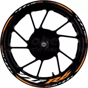 멋진 17 야마하 YZF R6 1998-2016용 휠 림 스티커 오렌지 반사 비닐 스트라이프 키트 방수 및 자가 접착