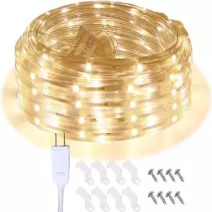 LED 로프 조명 16.4피트 방수 연결 스트립 3000K 소프트 화이트 홈 크리스마스 홀리데이 가든 파티오