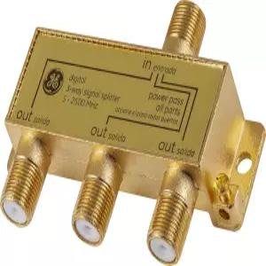 GE 디지털 3방향 동축 케이블 스플리터 2.5GHz 5-2500MHz RG6 호환 HD TV 위성 고속 인터넷 증폭기 안테나