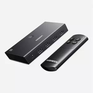 UGREEN HDMI 스위치 3in1 4K60Hz 리모컨 포함 HDR10 3D 돌비 지원 CEC HDCP2.2 스플리터 2 PS5/4 노트북