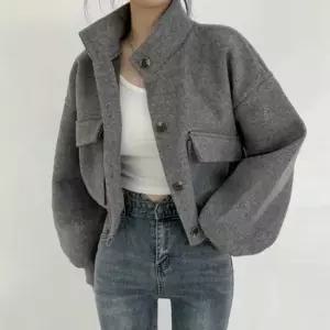 친절한탄씨 JS TF차이나넥모직자켓 울자켓 숏점퍼 코트 여성자켓 TF차이나넥모직자켓 울자켓 숏점퍼