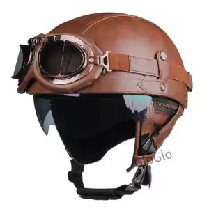 레트로 오토바이 헬멧 DOT 모토 남성 여성 하프 HD Casco 사계절 승마 스쿠터 Capacetes