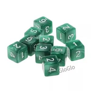 10 Pcs TRPG 연인을위한 파티 보드 오지 세트를 하는 흰색 숫자가있는 6면 위 D6 롤 플레잉 게임