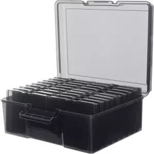 IDekooor 사진 보관함 5인치 x 7인치 18인치 내부 대형 정리함 손잡이가 있는 플라스틱 공예품 스티커
