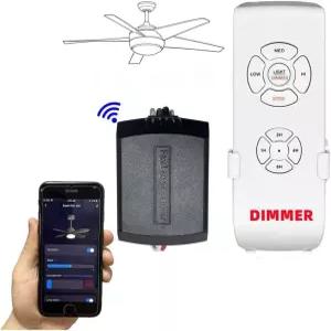 53T 스마트 Wi-Fi 천장 팬 리모컨 키트 속도 및 조명 디머 3개 Alexa Google 홈 라이프 앱과 호환됨