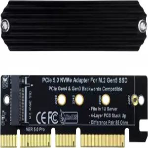 PCIe5 Gen5 SSD용 5.0 M.2 NVMe 어댑터 확장 카드 이전 버전 호환 1U 서버에 적합 X16