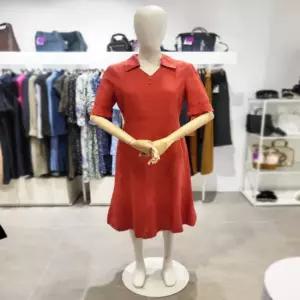 올리비아로렌 핏앤플레어 카라 반팔 린넨혼방 원피스 vocoa4m4211