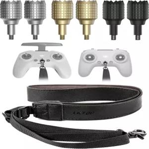 DJI Avata/Avata 2/FPV 드론 O3 에어 유닛 50-63인치 조정 가능한 PU 가죽 랜야드 스틱 교체 엄지 로커
