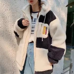 오버핏 롱후리스 양털자켓 따뜻한점퍼 봄겨울