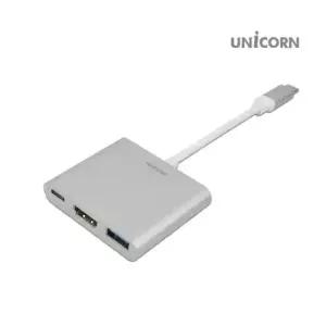 유니콘 TH-700HDMI C타입 to HDMI USB3.0 멀티컨버터 4K 영상미러링 데이터전송 모니터 젠더 HDMI버더 HDMI